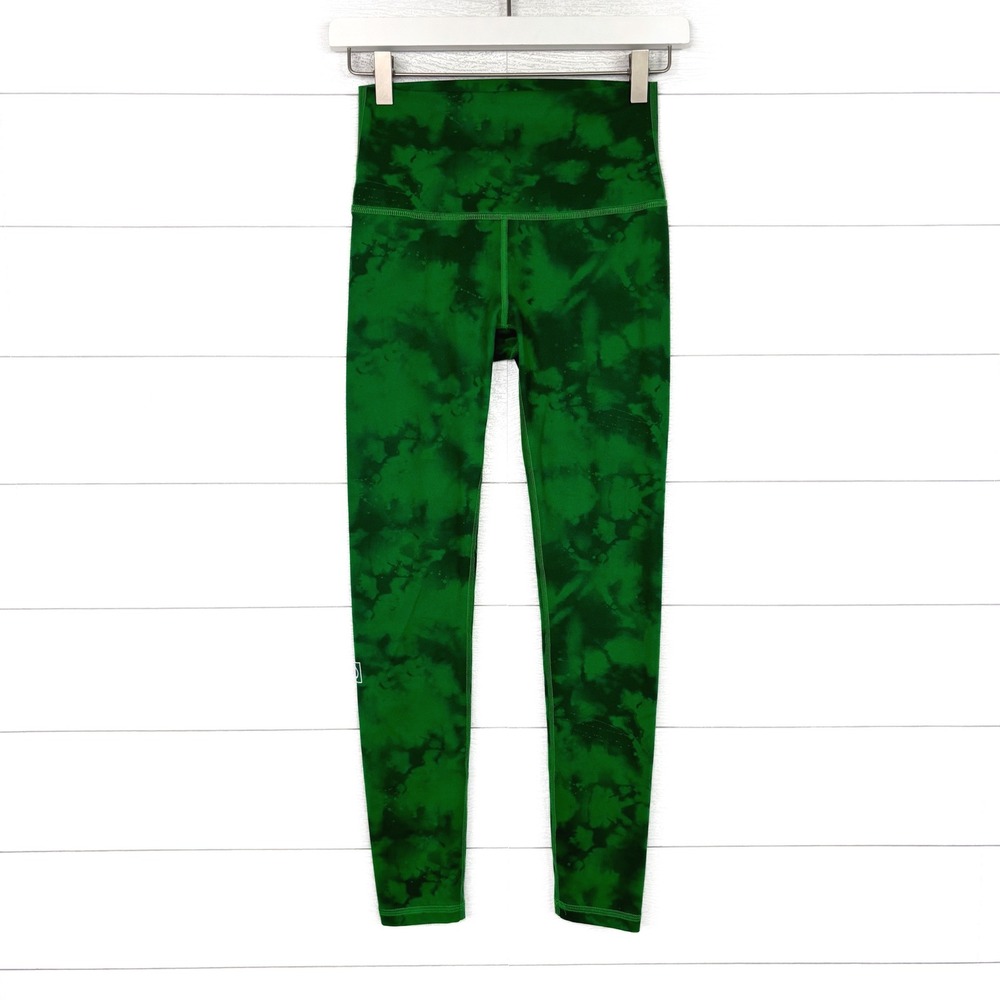 Fleo Green Tie Dye Leggings High Rise Small Active Workout Gym